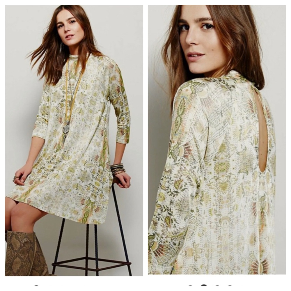 Free People New Romantics Fiesta Florals Long Sleeve Mini Dress